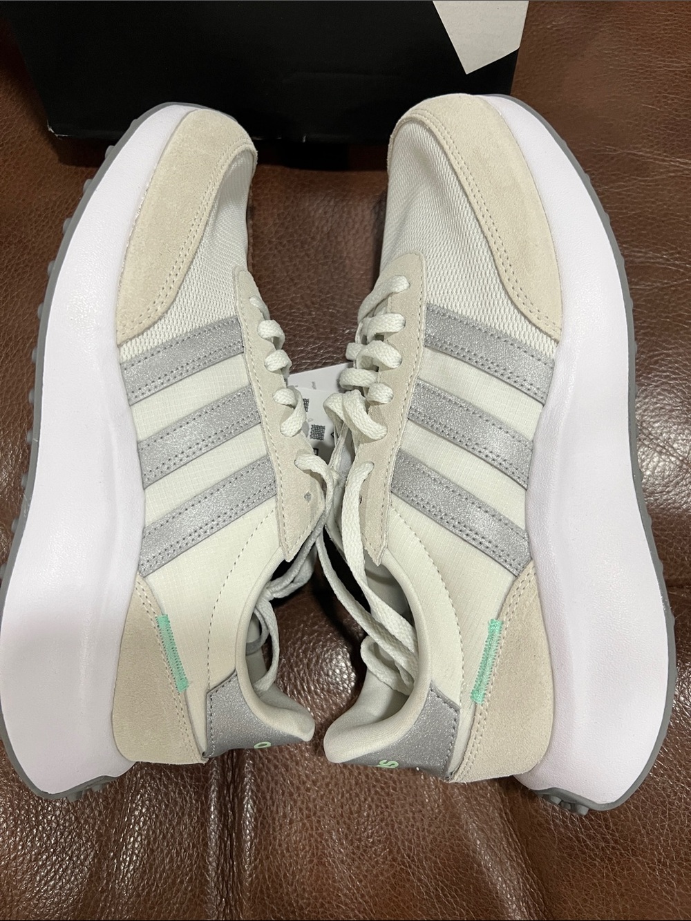 adidas Women’s Run 70s Sneakers in Cream and Light Gray - Picture 8 of 12